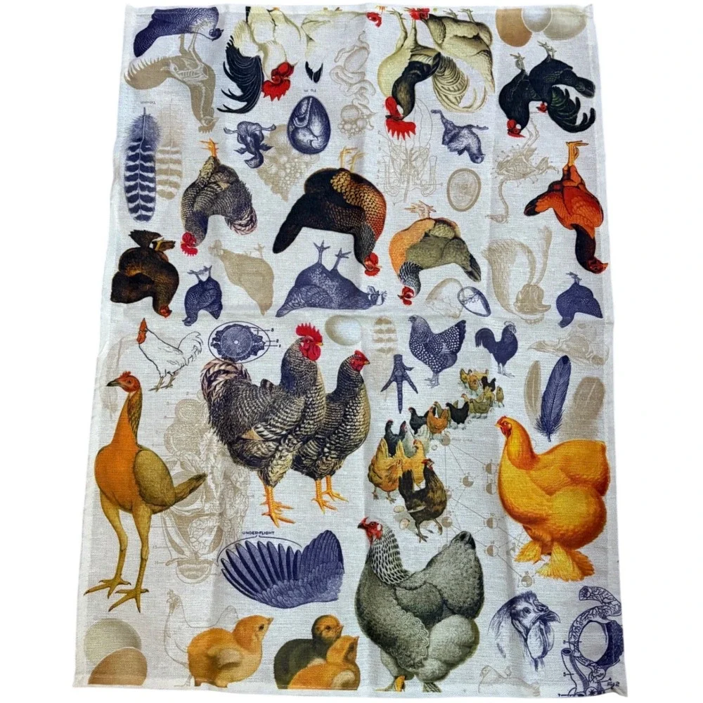 Cognitive Surplus 100% Cotton Tea‎ Towel Rooster Chicken Farmhouse Kitchen Decor